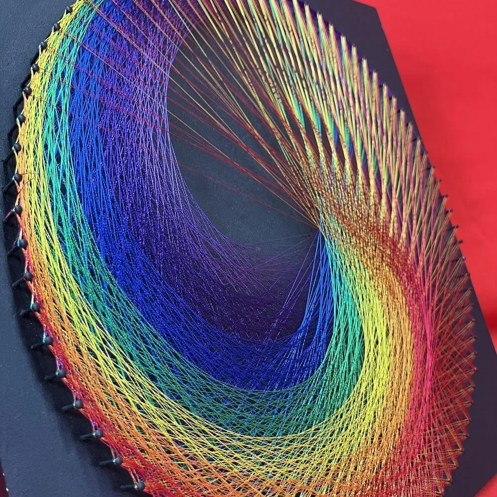 Rainbow String Art / Mandala Circle Wall‎ Decor / Rainbow / 12